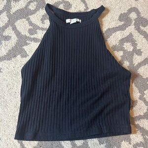 American Eagle Outfitters Black Ribbed Tank Top